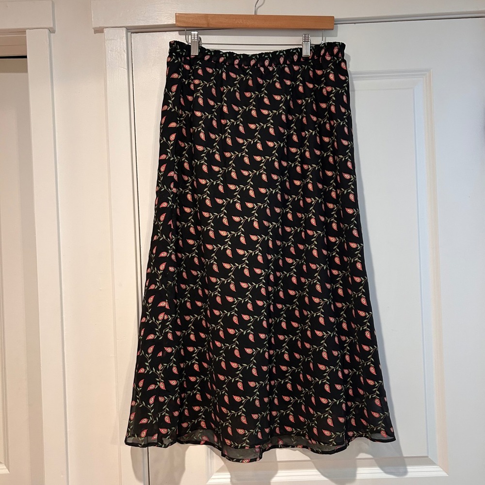 VTG 90s Orvis Fairy Grunge Women's Floral Sheer Lined Maxi Skirt Medium Cottage